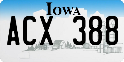 IA license plate ACX388