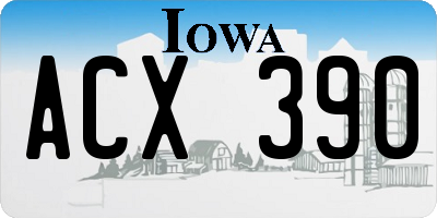 IA license plate ACX390