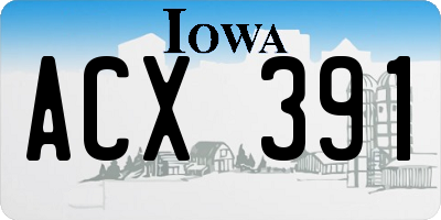 IA license plate ACX391