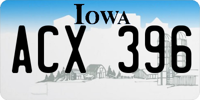 IA license plate ACX396