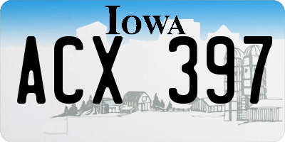IA license plate ACX397