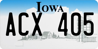 IA license plate ACX405