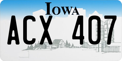 IA license plate ACX407