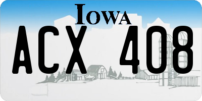 IA license plate ACX408