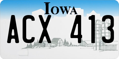 IA license plate ACX413
