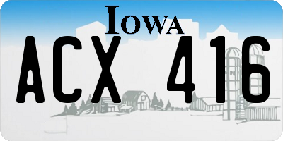 IA license plate ACX416