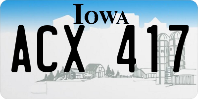IA license plate ACX417