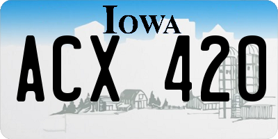 IA license plate ACX420