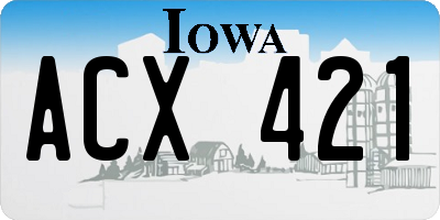 IA license plate ACX421