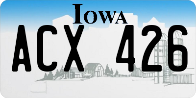 IA license plate ACX426