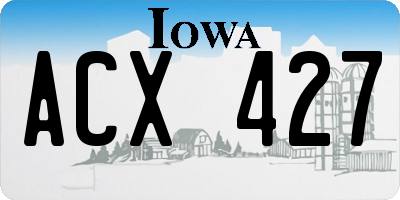 IA license plate ACX427