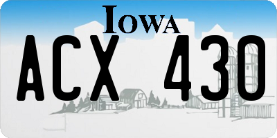 IA license plate ACX430