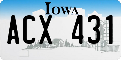 IA license plate ACX431