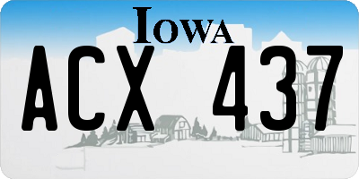 IA license plate ACX437