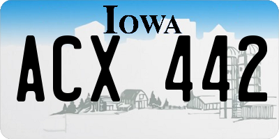 IA license plate ACX442