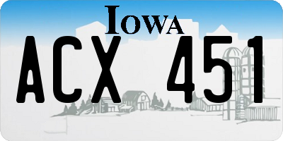 IA license plate ACX451