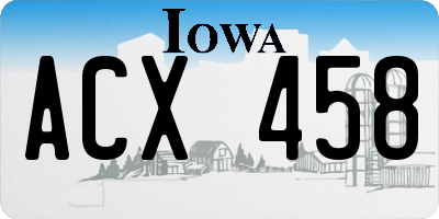 IA license plate ACX458