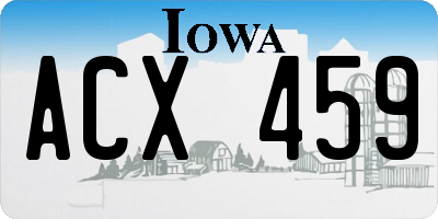 IA license plate ACX459