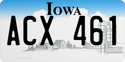 IA license plate ACX461