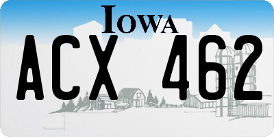 IA license plate ACX462