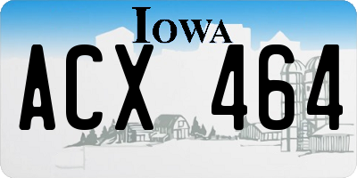 IA license plate ACX464