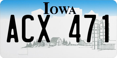 IA license plate ACX471