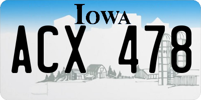 IA license plate ACX478