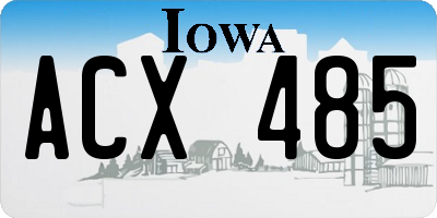 IA license plate ACX485