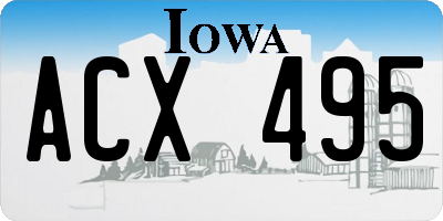 IA license plate ACX495