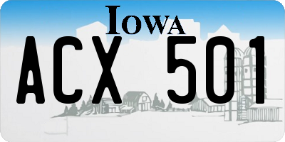 IA license plate ACX501