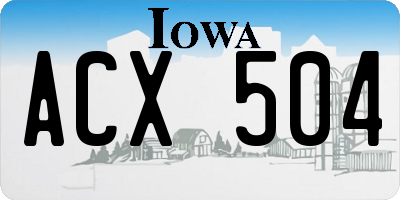 IA license plate ACX504