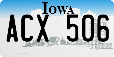 IA license plate ACX506