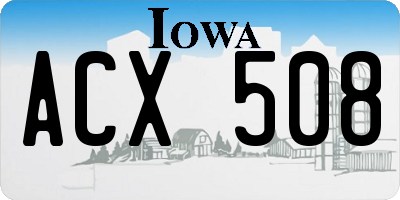 IA license plate ACX508