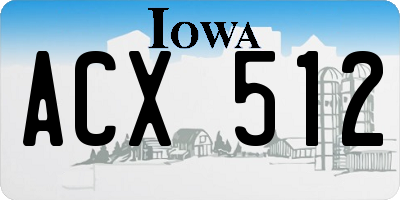 IA license plate ACX512