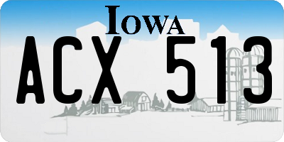 IA license plate ACX513