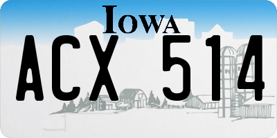 IA license plate ACX514