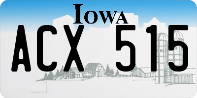 IA license plate ACX515