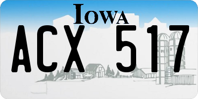 IA license plate ACX517