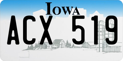IA license plate ACX519
