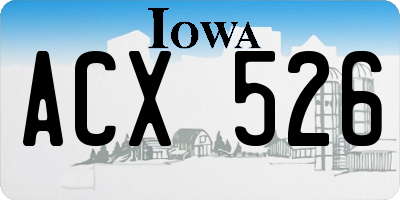 IA license plate ACX526