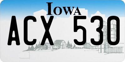 IA license plate ACX530