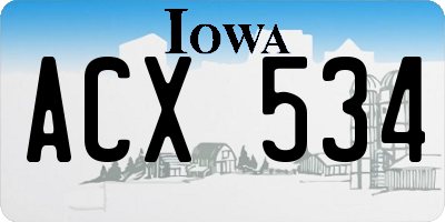IA license plate ACX534