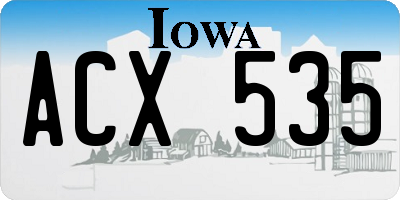 IA license plate ACX535