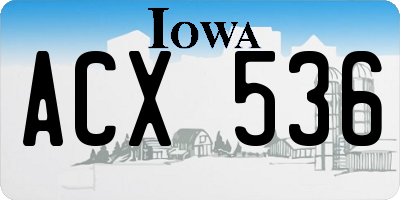 IA license plate ACX536