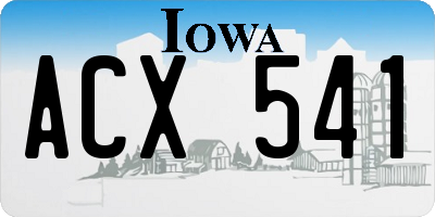 IA license plate ACX541