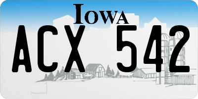 IA license plate ACX542