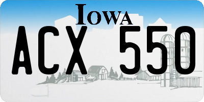 IA license plate ACX550