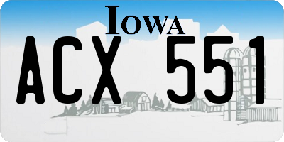 IA license plate ACX551