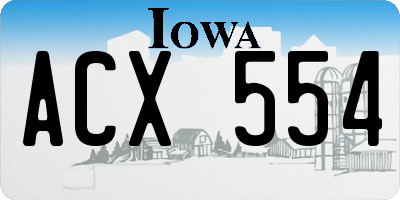 IA license plate ACX554