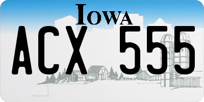 IA license plate ACX555